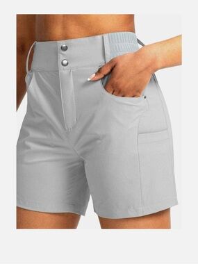 Viodia Women's High-Rise Athletic Shorts in Light Gray